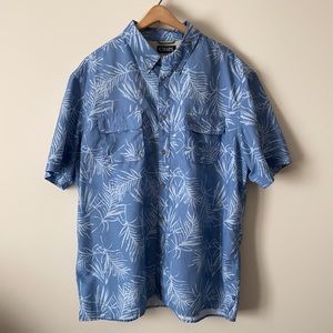 Chaps Quick Dry,  Button Down SS Shirt, XXL, Blue